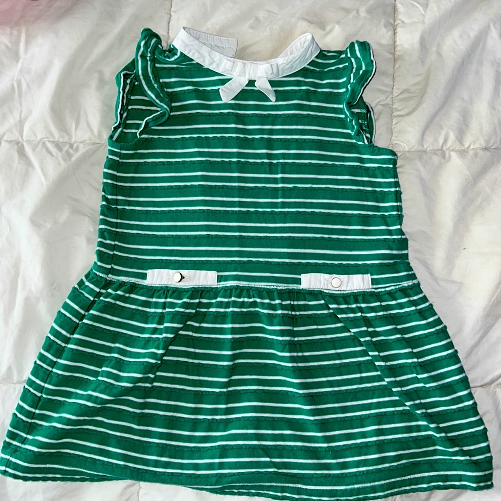 3t janie and jack green striped dress